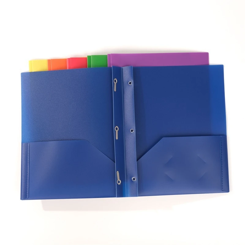 Custom Printed A4 L-Shaped PP Plastic Pocket Folder Single-Page Ring Binder with Book Bag Portfolio Pattern