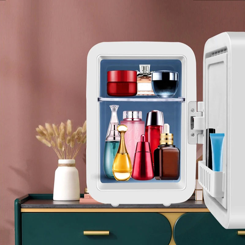 Car beauty refrigerator 4L touch light makeup mirror mini mini refrigerator Home car dual use skin care mask cooler