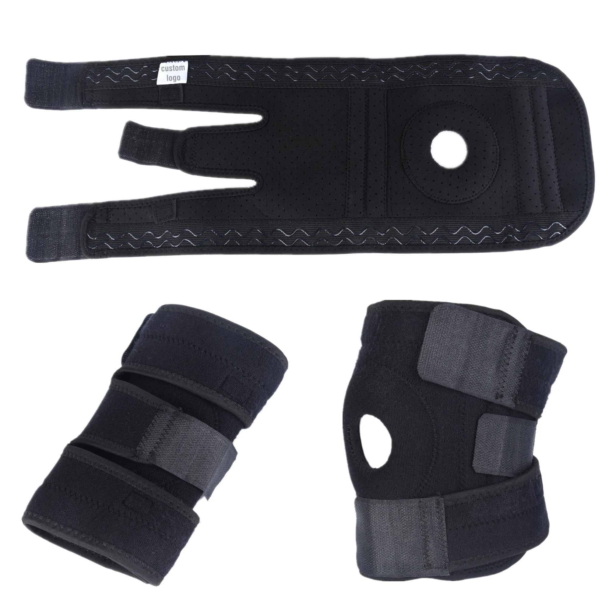 
2021 New Style Adjustable Compression Arthritis Pain Relieve Knee Support Injury Recovery Knee Brace with 4 Metal Spring Stabili 