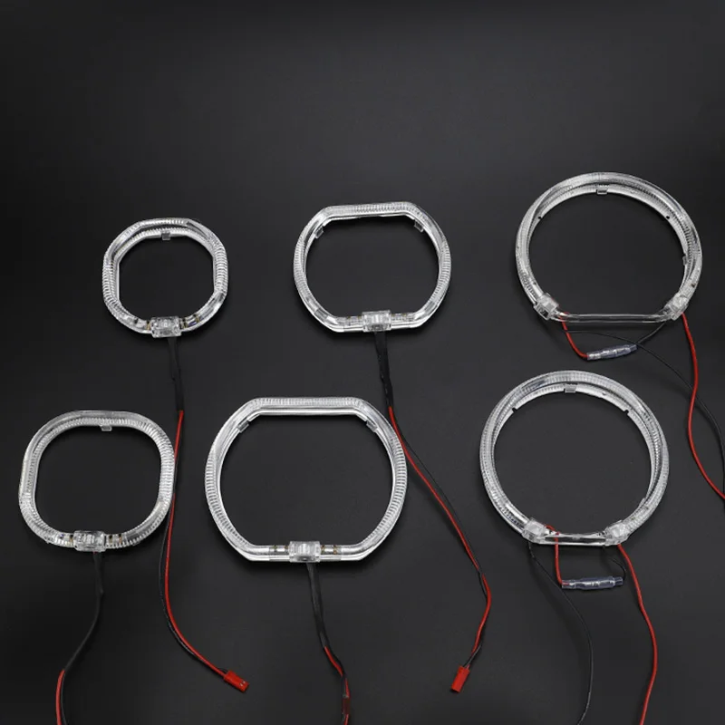 Factory wholesale motorcycle automobile accessories universal LED halo rings red white blue LED light guide angel eyes