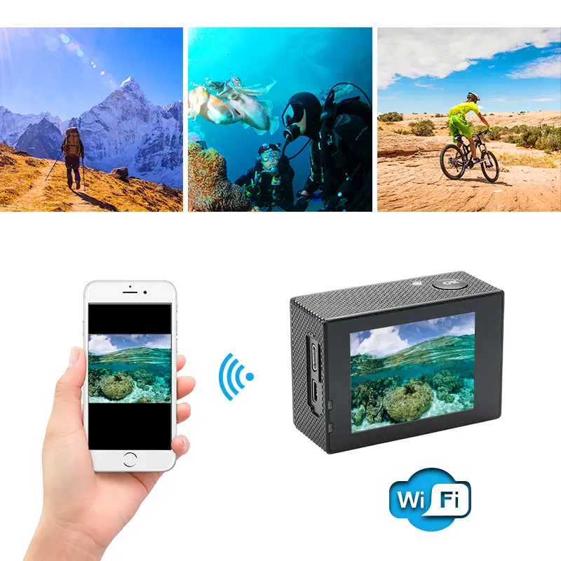  SJ400 портативная 4K Водонепроницаемая шлем wifi подводная