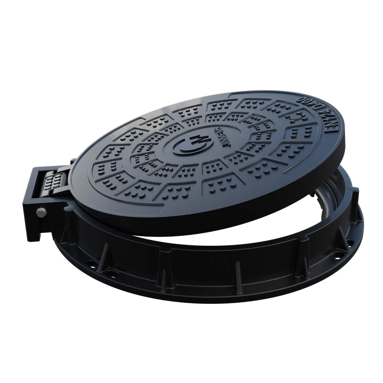 High Tensile 600mm Composite Manhole Covers  40 Ton Load SMC FRP Manhole Lid Manufacturer