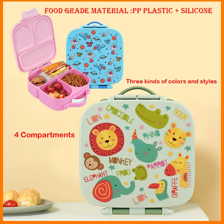 New Arrival Food Grade Material Bento Lunch Box With Cartoon Pictures For Kids