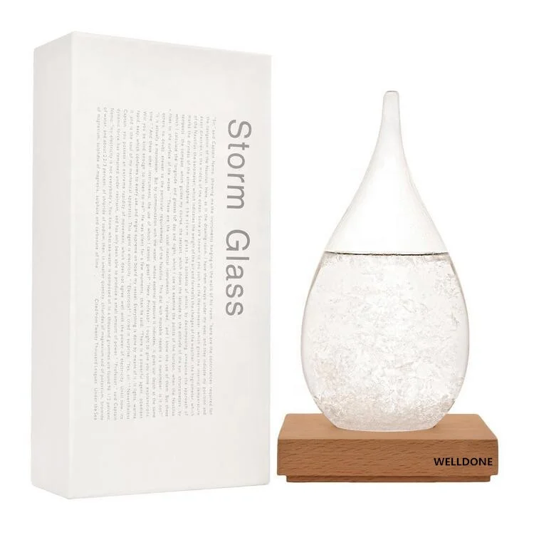 
Amazon supplier High Quality Clear Liquid Barometer 20CMX9.4CM Storm Glass in Glass Crafts Weather Forecast Storm Glass 