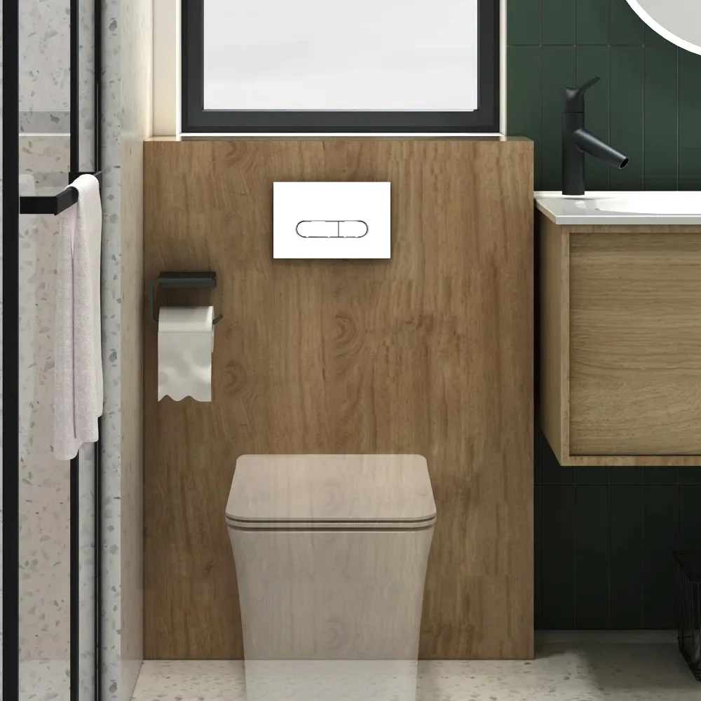 Bathroom Sanitary Plastic Flush Tank Dual Flush Wall Hung Push Button Hidden Toilet Tank