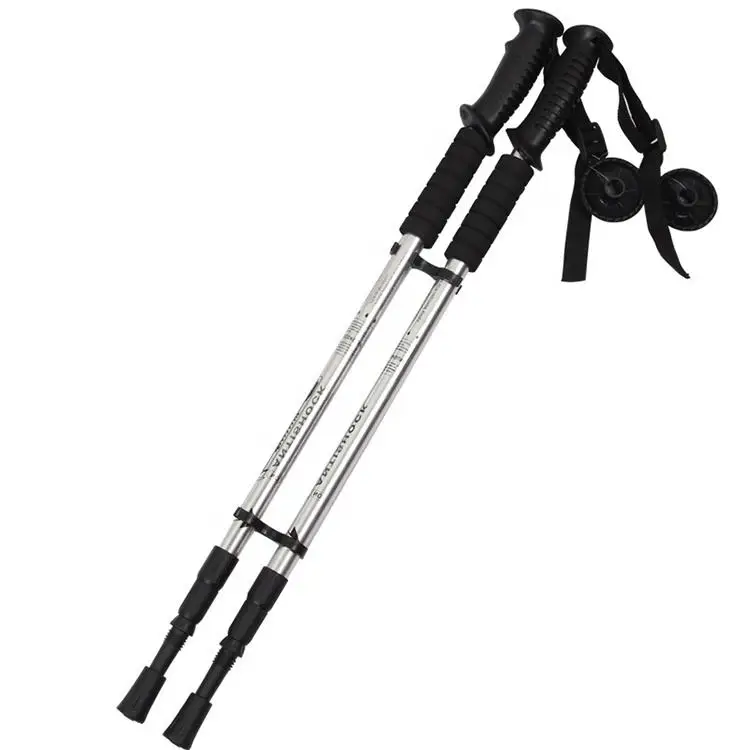 Outdoor Aluminum Walking Sticks Telescoping Foldable Self Defense Hiking Trekking Poles Sticks Hiking Climbing