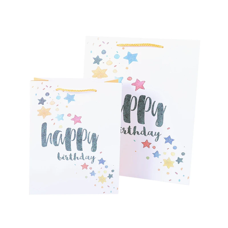 Kairui 2022 Celebrate The Birthday Luxury Rope Handle Gift White Paper Bags With Your Own Logo