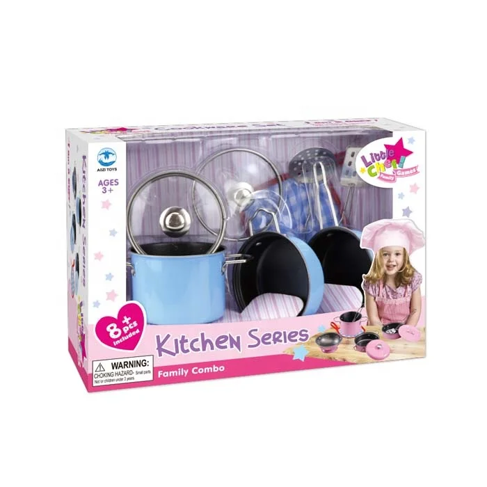 2022 New Style Kids funny stainless steel tableware toys new metal kitchen toys