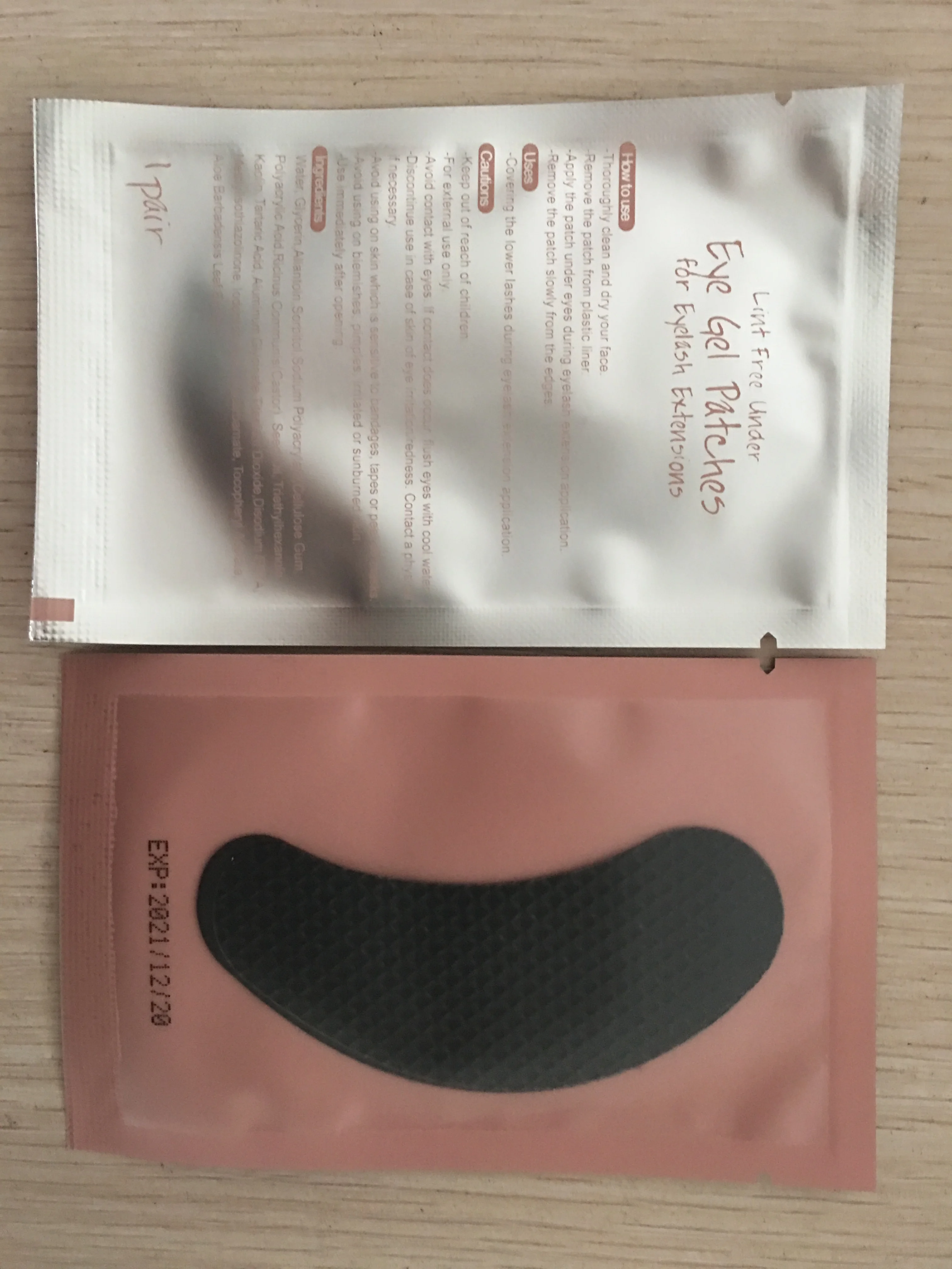 SAIN LZ Custom Logo Black Eyelash Extensions Eye Patch Under Eye Gel Pads Black Eyelash Pads