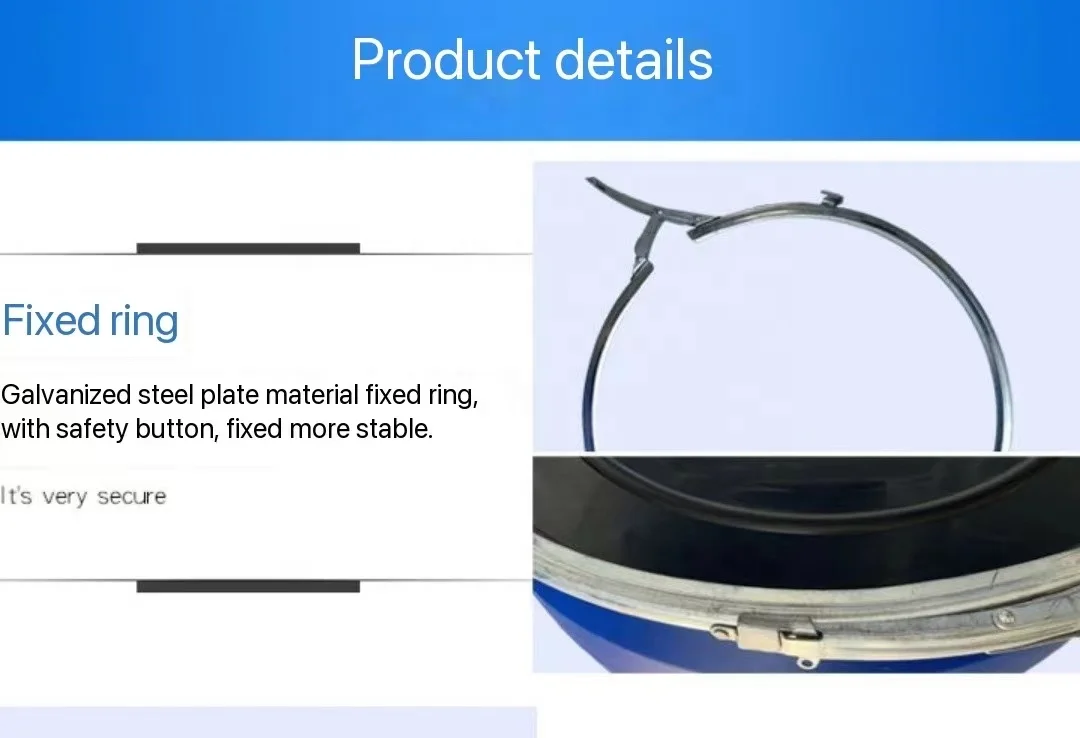 200L Stackable Plastic Drum Plastic barrels With top open Lid and metal ring