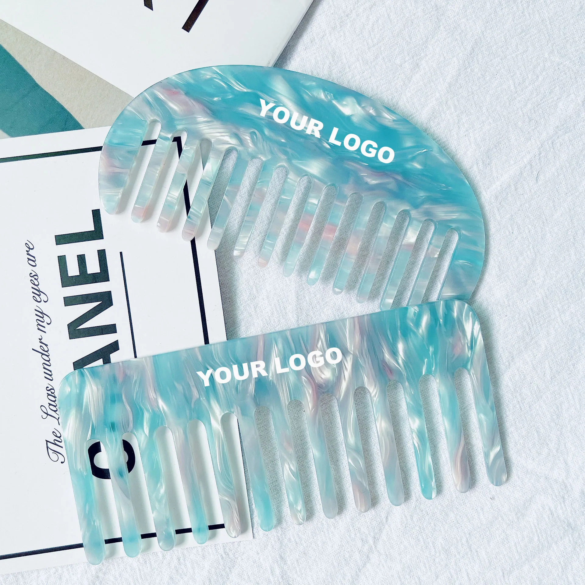 SAIYII Custom Logo Hair Accessories Korea Style Acetate Hair Combs with Custom Packing