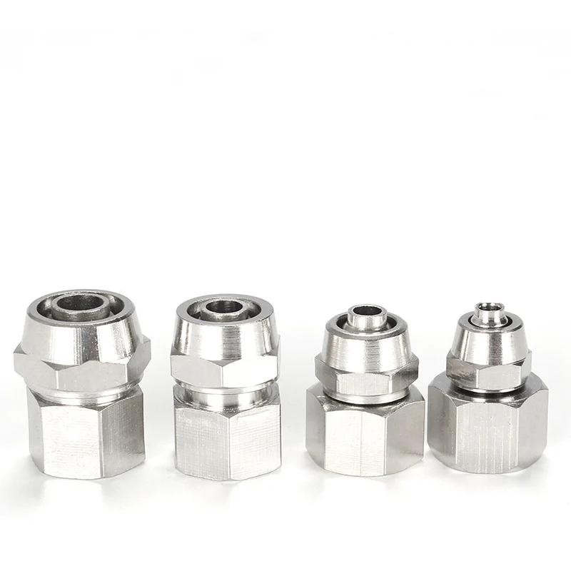 Female Straight Rapid Adaptor Pneumatic Air Fitting Quick Connectors Brass Nickle Plated Laize