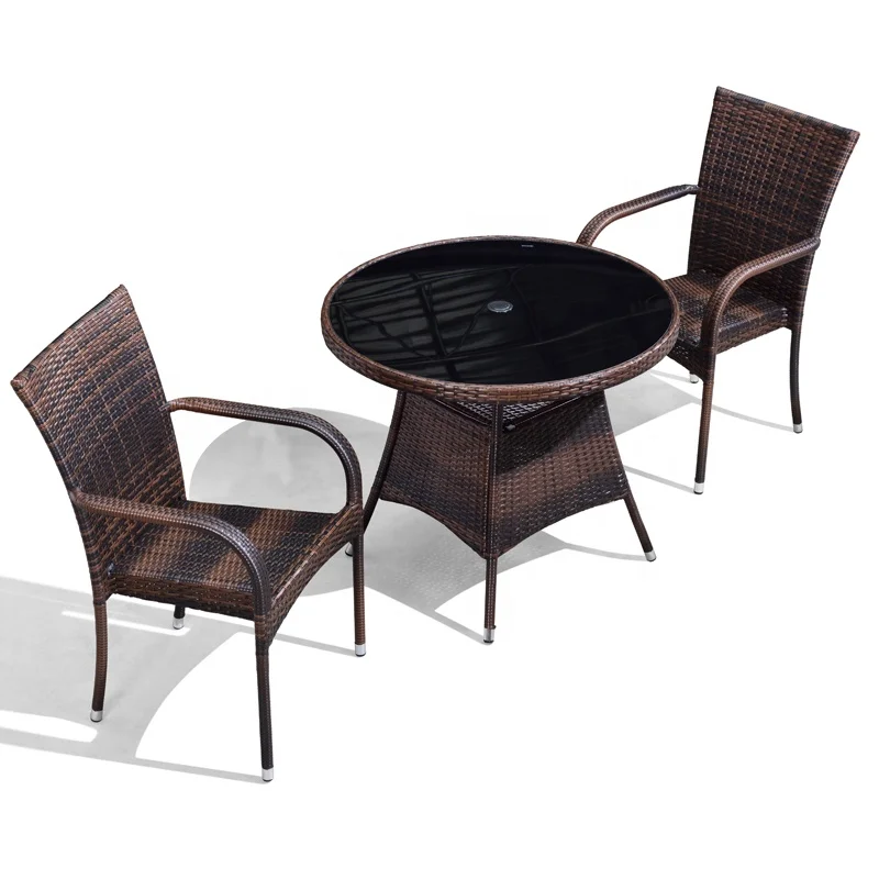 Woven Dining for Outdoor Indoor Garden Patio Poly Rattan Furniture Chair PE Rattan Furniture