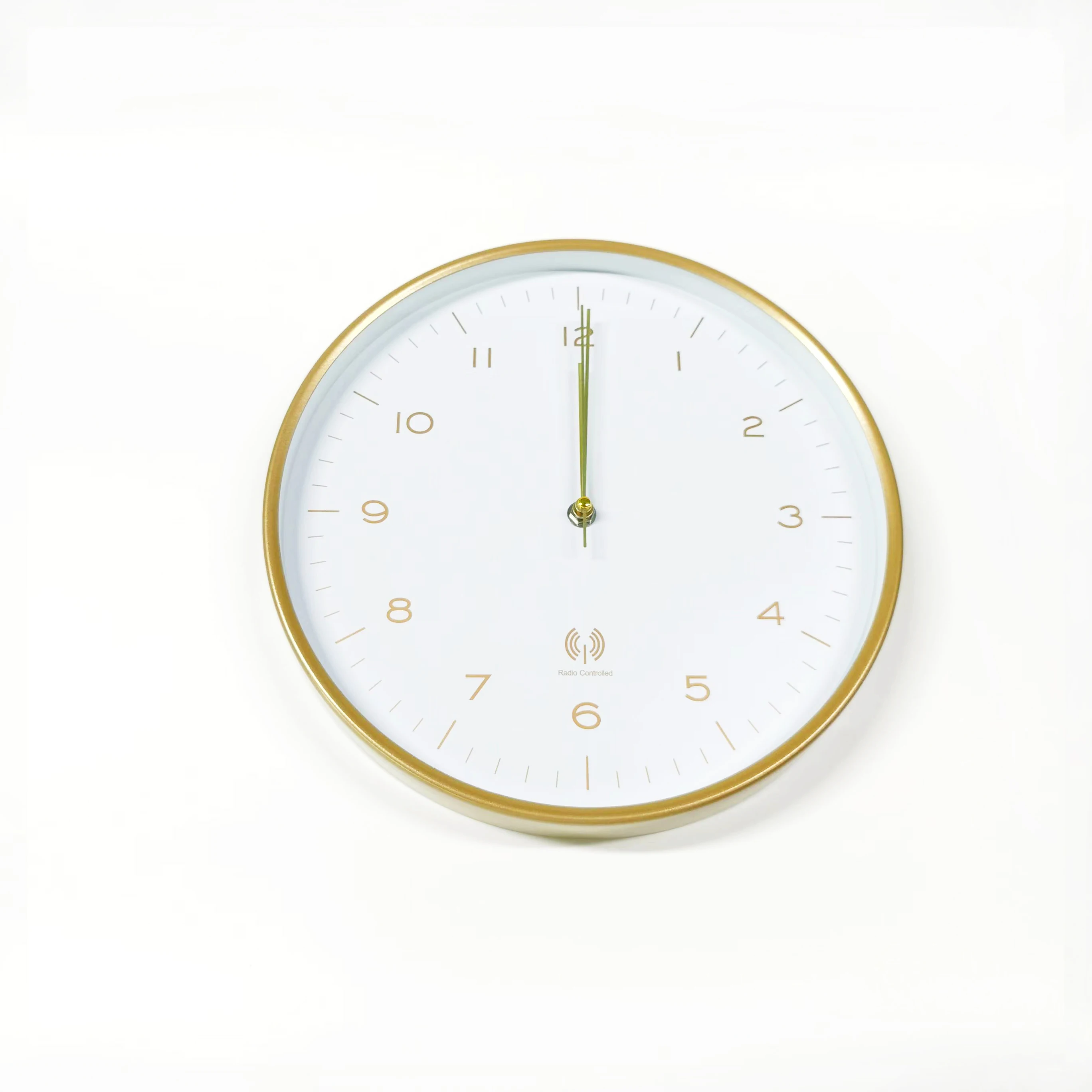 Contemporary 30CM Stainless Steel Digital Wall Clock Abstract Pattern RC Quartz Clock for Living Room Needle Display Cound Shape