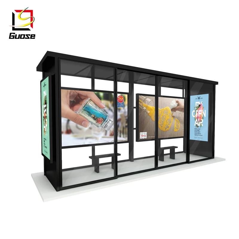  Уличный высококачественный стенд для киоска металлическая автобусная станция солнечная реклама укрытие