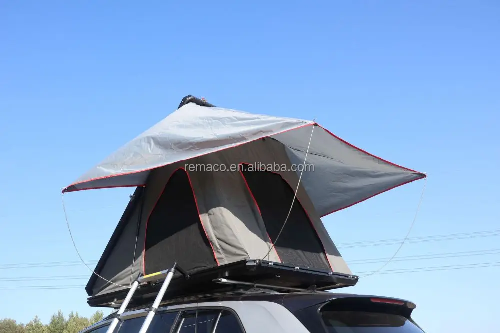 Hot Sale Uk Camper Triangle Hardshell RTT Super Lightweight Hard Shell Car Roof Top Tent With Rack