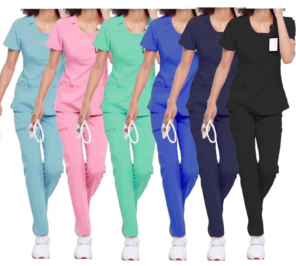 Fashionable Joggers Spandex Medical Scrubs Sets Hospital Scrub Uniform Nurse Uniforms Suits 2021 Style Customized Woven for Men