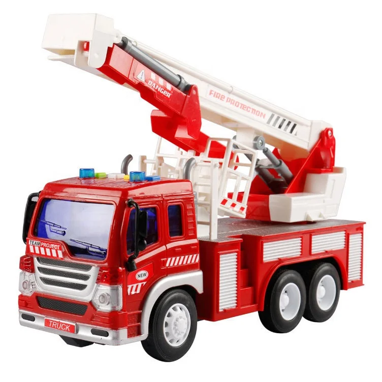 
Wholesale alloy metal fire rescue engine kids simulation pull back truck diecast vehicle toys 