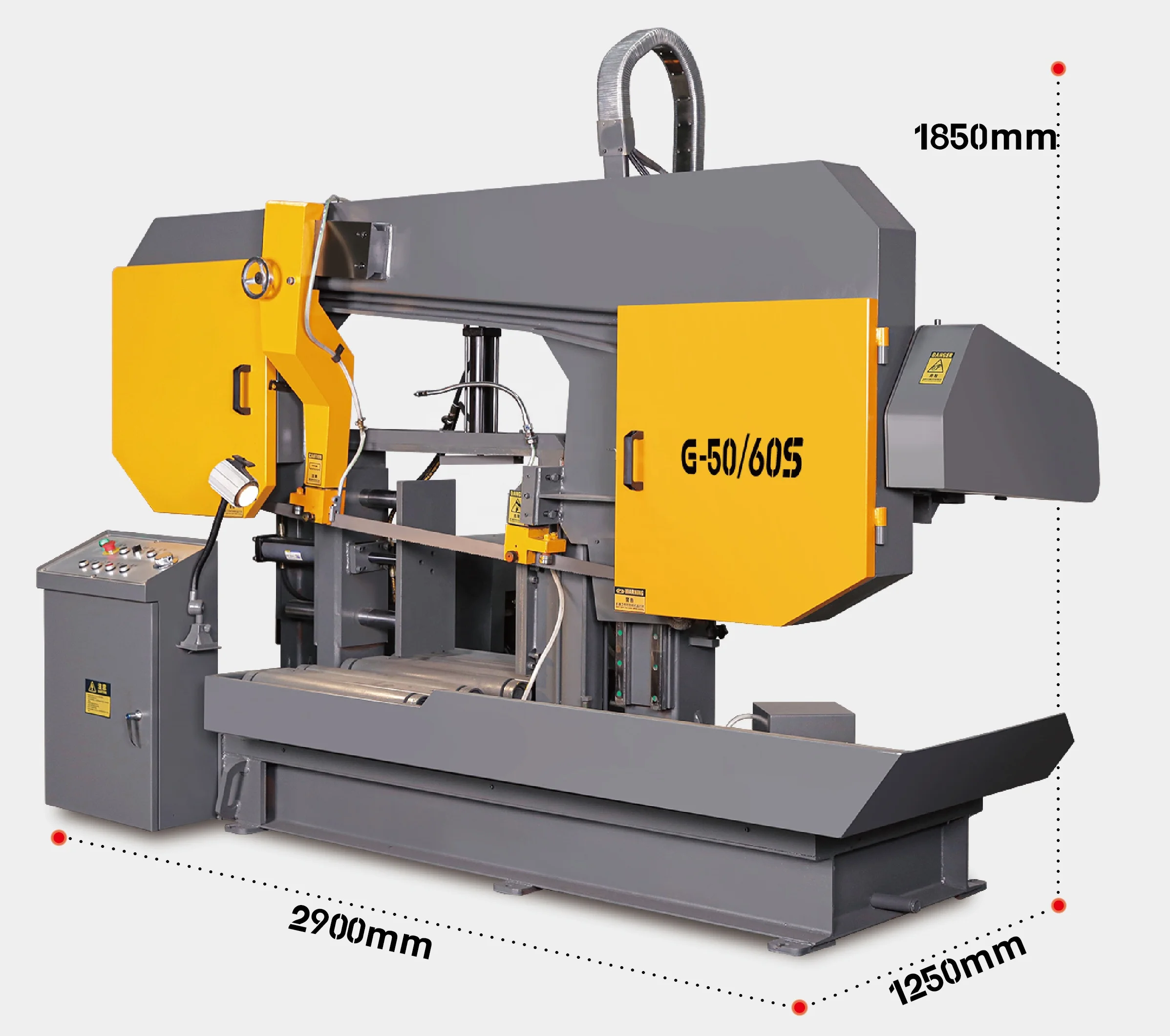 semi automatic double column Horizontal type metal cutting band saw machine with bundle cut max cutting size 500mm