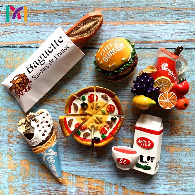 Elegante Home Use Food Shape Refrigerator Magnet Fridge Magnet Resin Stereoscopic