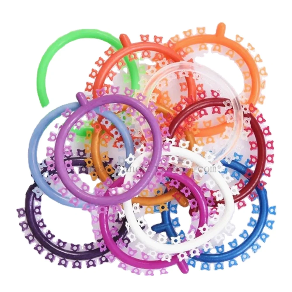 2023 Hot High Quality Dental Ligature tie Colorful Orthodontic Elastomerics Cartoon Ligate ties