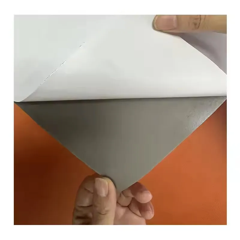 12X24 Inches Pu Leather Sheets Wholesale Custom Laser Engraving Iron-On Leather For Hat Patches With Gray Back and Adhesive