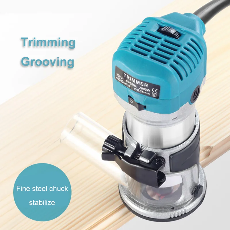 THPT 2200W Professional High Quality Portable Double Collet Wood Router Electric Wood Compact Trimmer Machine