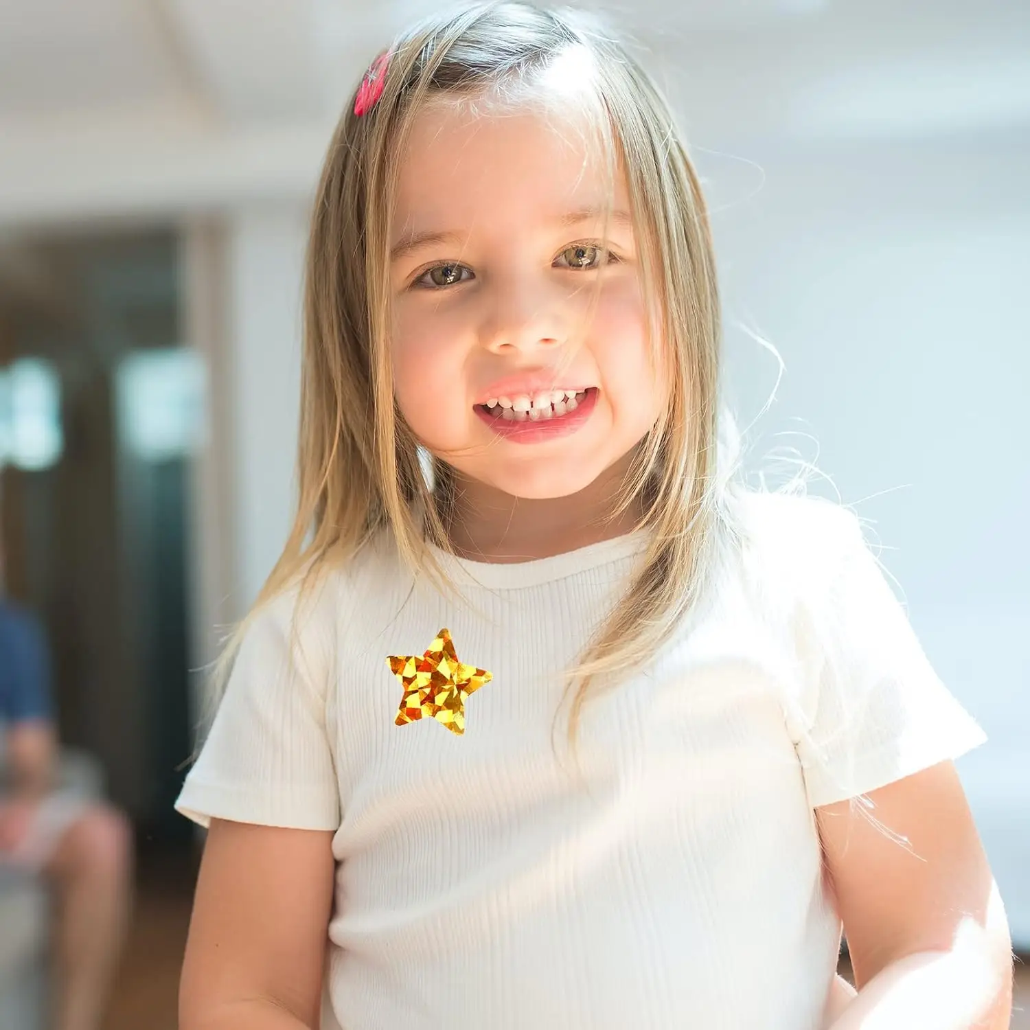 Gold Star Stickers for Kids Reward,Foil Star Metallic Stickers Roll for Behavior Chart, Student Planner and School