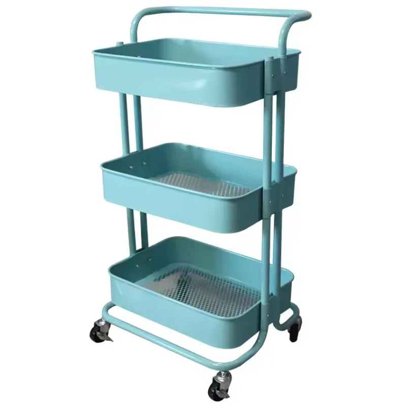 3 Tier The trolley is easy to pick up, store, beauty salon, kitchen, bedroom store utility cart with wheels