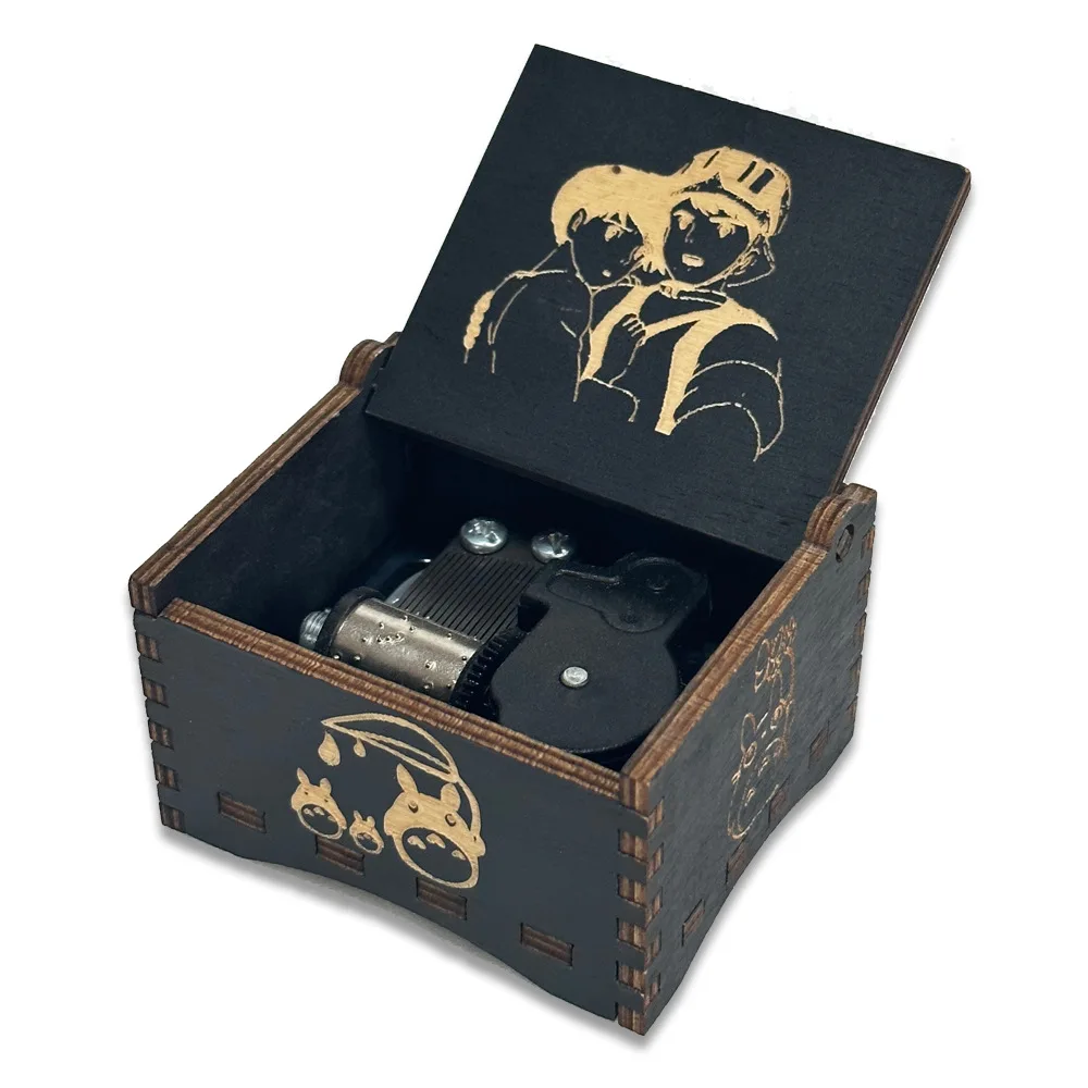 Hot New Anime Cartoon Happy Birthday Halloween Wind up Small Wooden Music Box Automatic Movement Mechanism Musical Box for gift