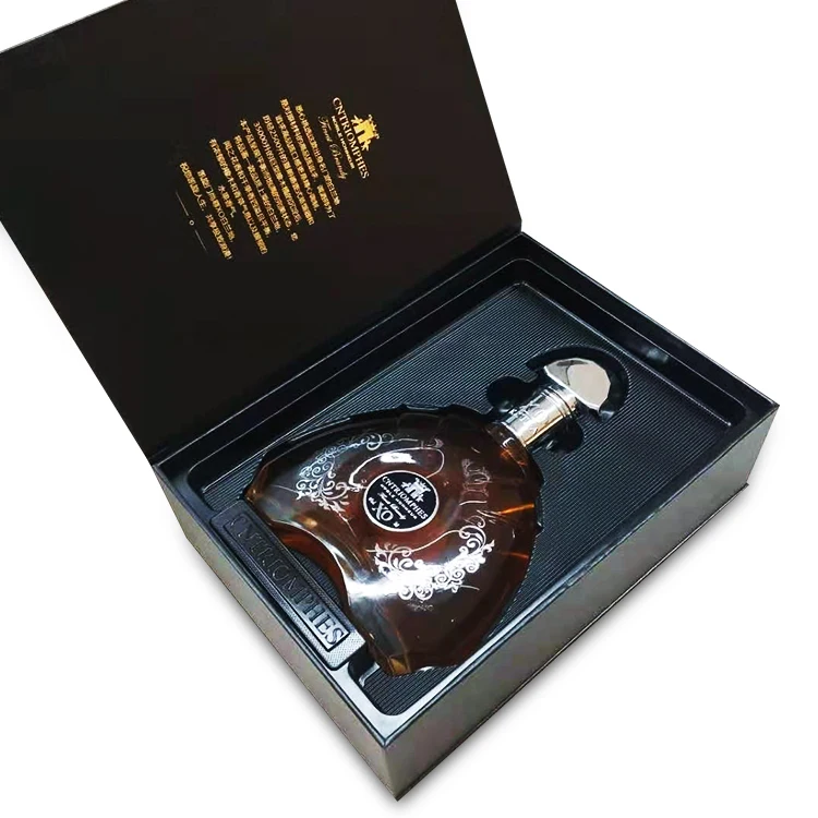 Factory Custom Luxury Tea Red Wine Paper Box Custom Logo Gold Stamped Rhum XO VO Glass Beer Bottle Packaging Box for Rum