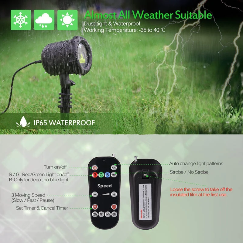 2018 Factory New Products IP65 Outdoor Christmas Star Projector Laser Light Shower