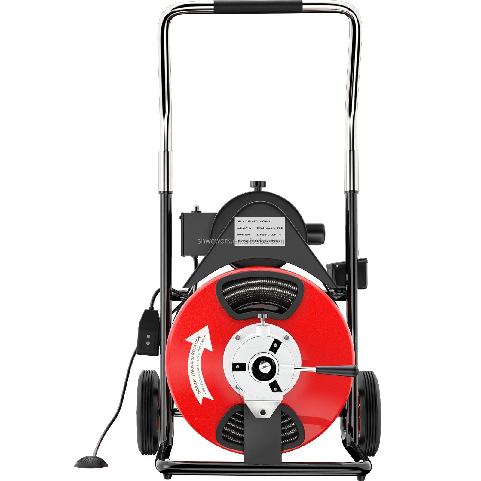 WeWork Sewer Snake Machine 50/75/100 ft x 3/8 or 1/2 inch Drain Auger with Cutters Glove Drain Cleaning Pipe Cleaner Machine
