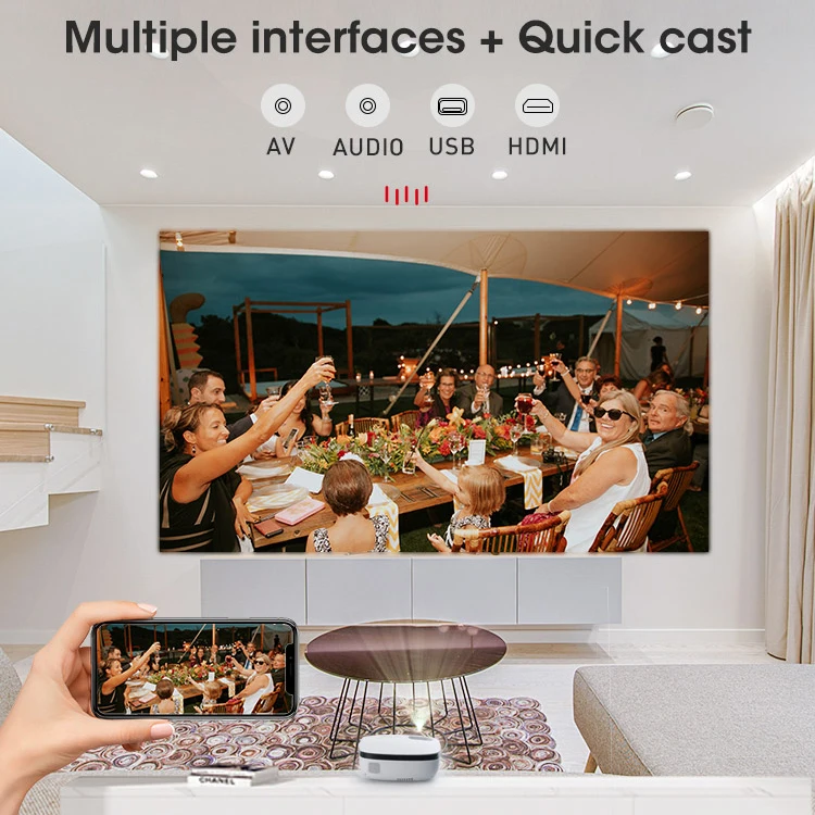 Oem Odm Логотип родной 1080P Full Hd Led Lcd домашний кинотеатр портативный умный видеопроектор