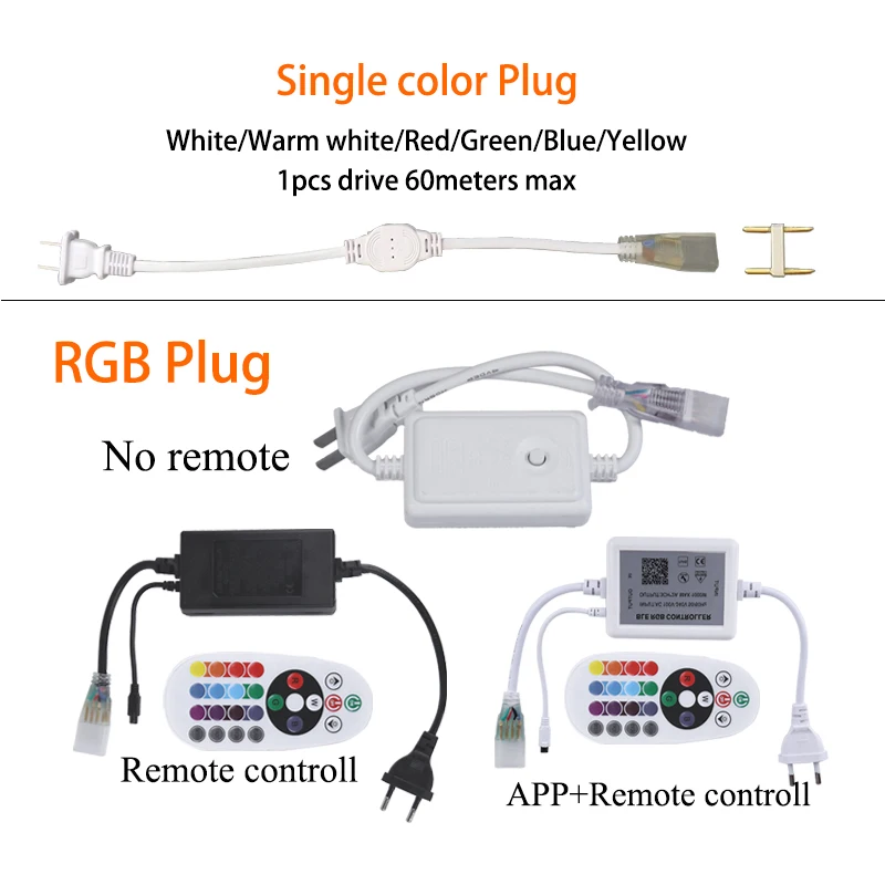  Умные световые полосы 220 в 100 м декоративная светодиодная SMD 5050 RGB синяя желтая гибкая Водонепроницаемая лента