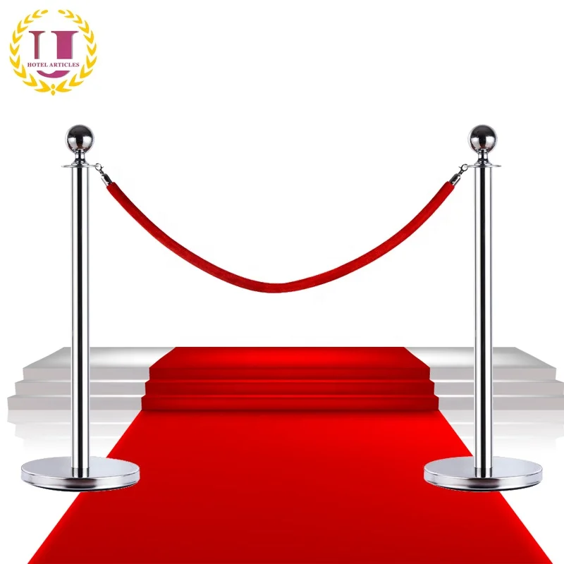 Exhibition Used Stainless Steel Red Carpet Rope Stanchions