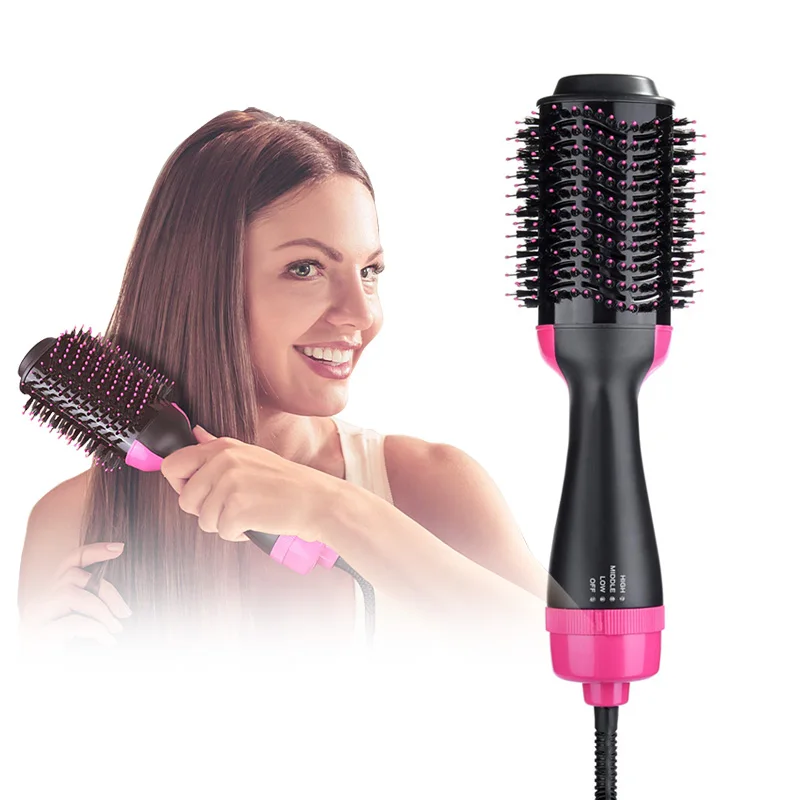 
Hair Brush Private Label Flat Iron Hot Air Pick Electric Comb One Step Hair Dryer Fast Hair Straightener Brush Hot Air Brush 