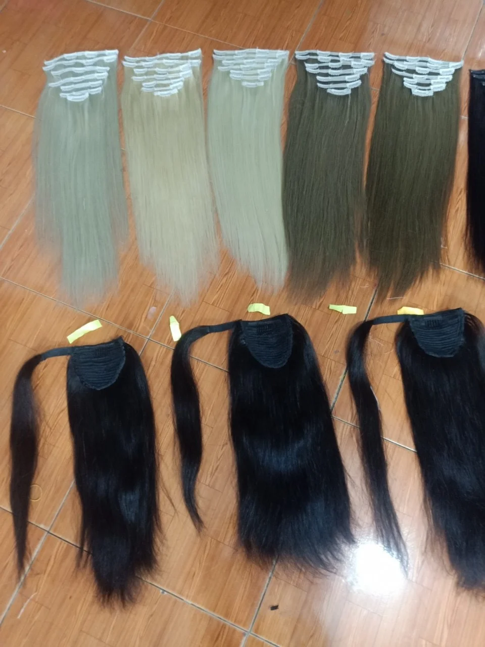 Wholesale 100% Vietnamese Clip ins Hair Natural Straight, Virgin Hair Clip in Extensions Super Double Drawn Customized Colors