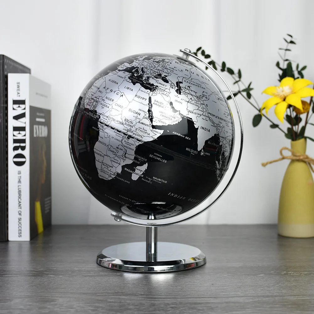 200mm geography silver  world map globe for kids children gifts