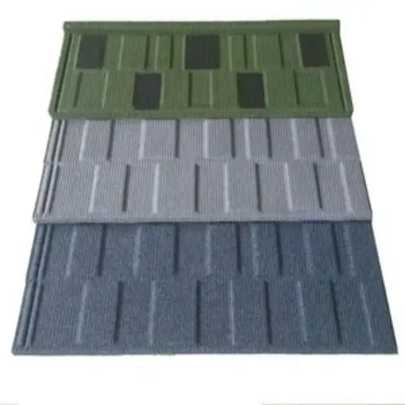 Blue Color Colored Wave Tile bond Stone Coated Metal steel shingles roman spanish Roof