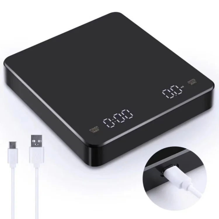 High Accurate Digital Display Coffee Weighing Scale Mini Kitchen Coffee Scale with Timer