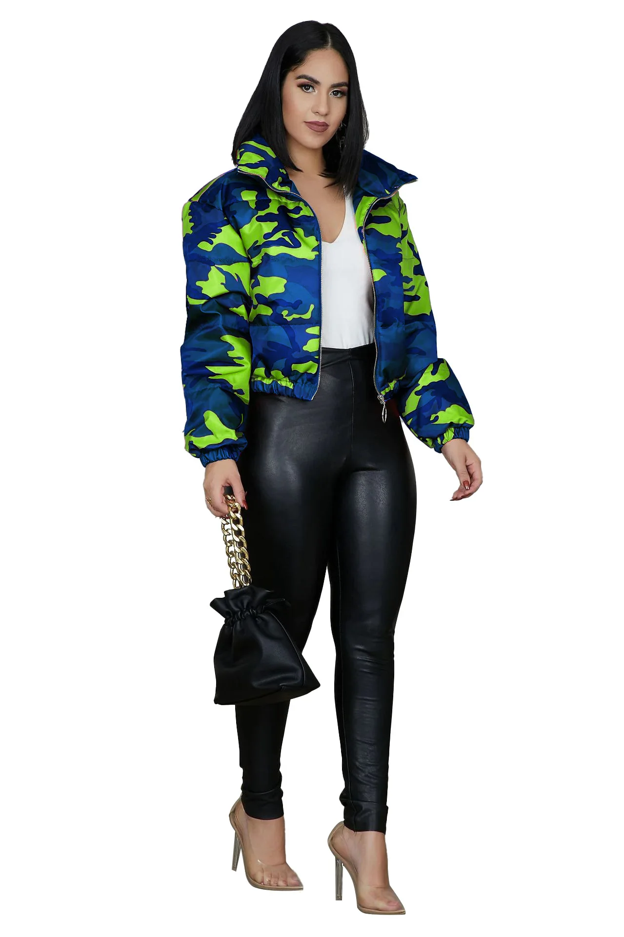 
Hot sale autumn sport life coat for ladies puffer women cotton coat camouflage winter puffer jacket women 