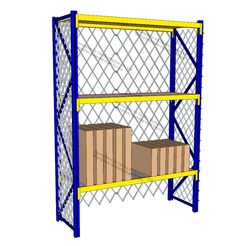 Storage Racking Stock Shelf Warehouse Metal Heavy Duty Rack Wire Mesh Back Side Sides Back Top 200 300 400 500 Pounds Kg