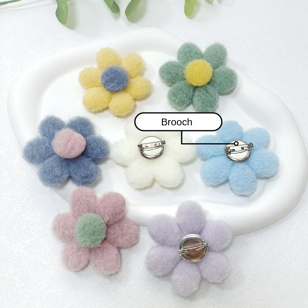 Korea Wool Felt Sunflower Handmade Diy Hat Shoe Accessories Daisy Flower Brooch Hair Poke Accessories