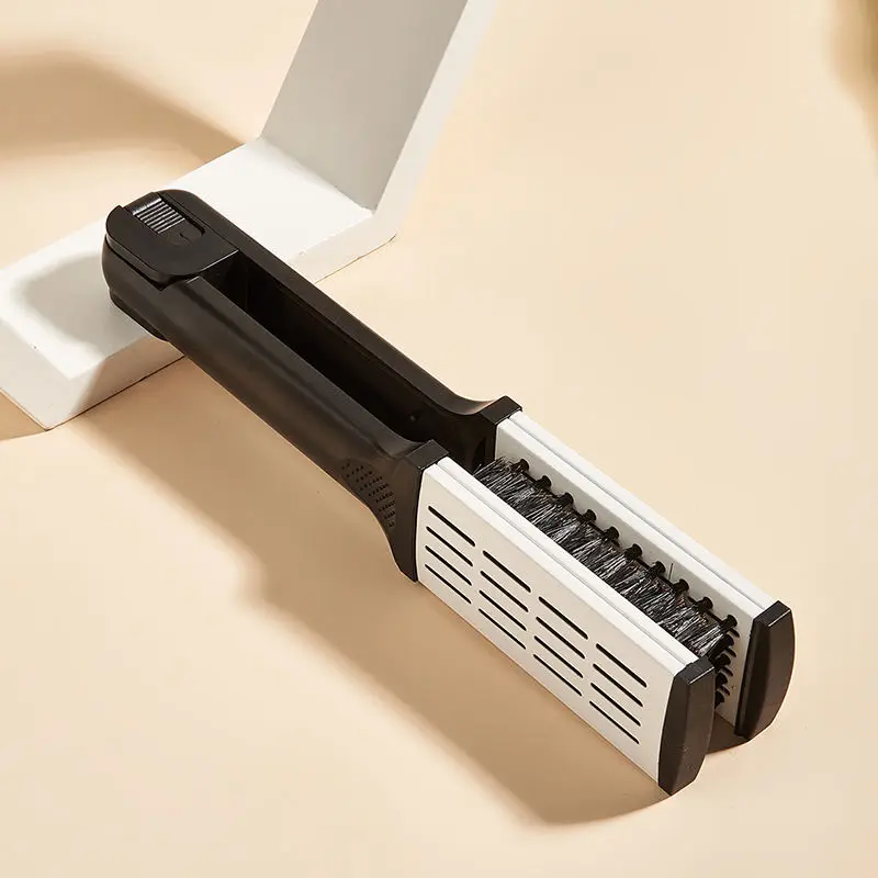 Ceramic Coating Hair Straightener Brush Professional V-clip Style Hair Brush Flat Iron Comb bristle nylon Double Boar Bristle