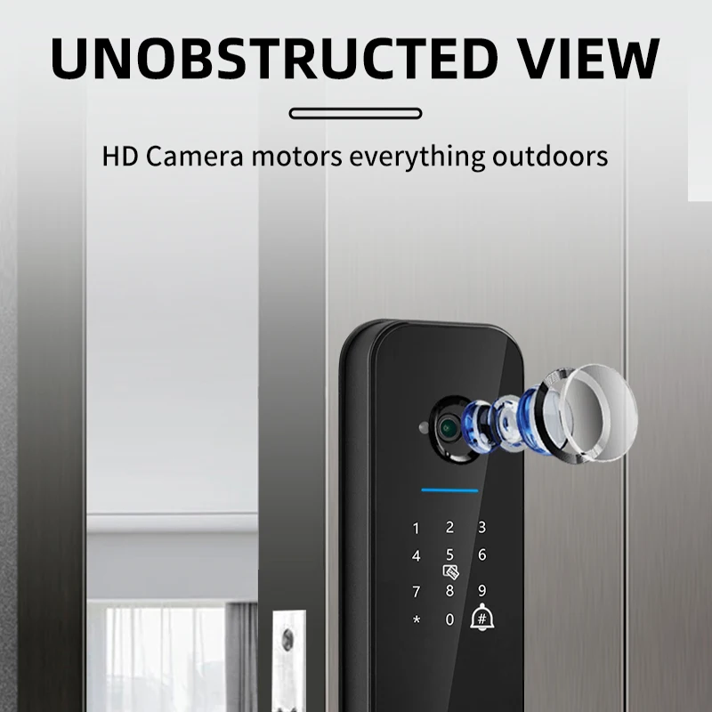 Wholesale Factory Price Electric Tuya App Fingerprint Smart Digital Door Lock Outdoor fechadura digital With Wifi Camera