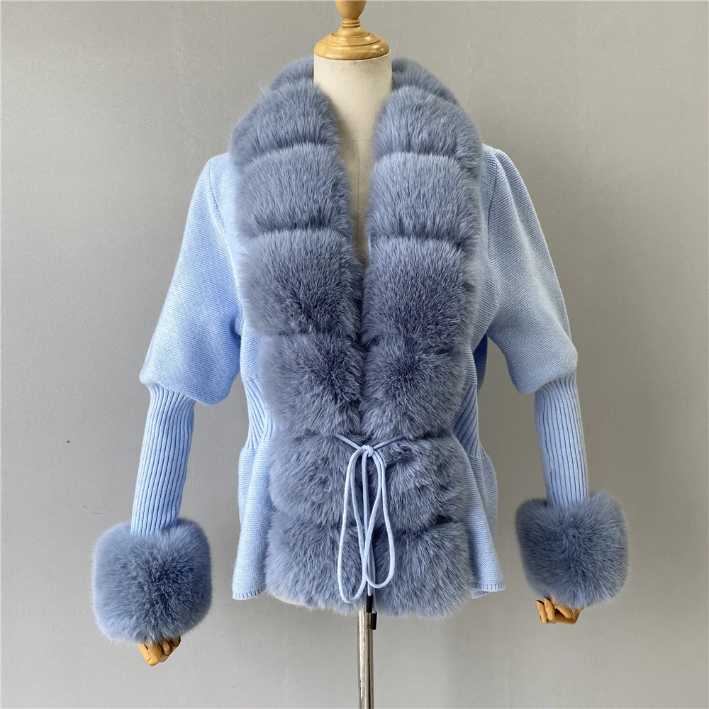 Spring Autumn Warm Fur Sweater Slim Style New Fashion Women Ladies Luxury Fluffy Faux Fur Cropped Cardigan Sweater Coat