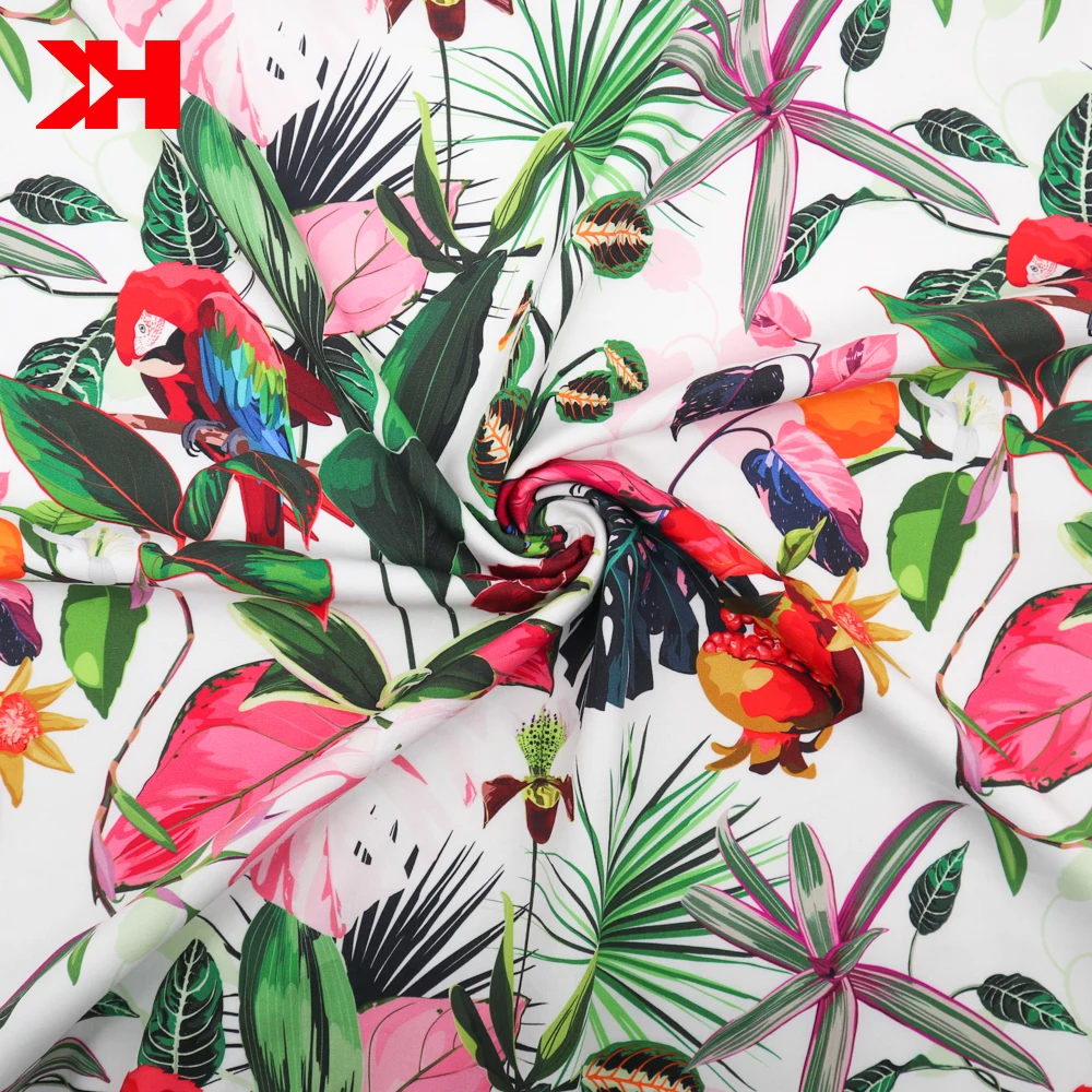 hawaii design custom printed 100 cotton stock poplin fabric for t shirt cotton