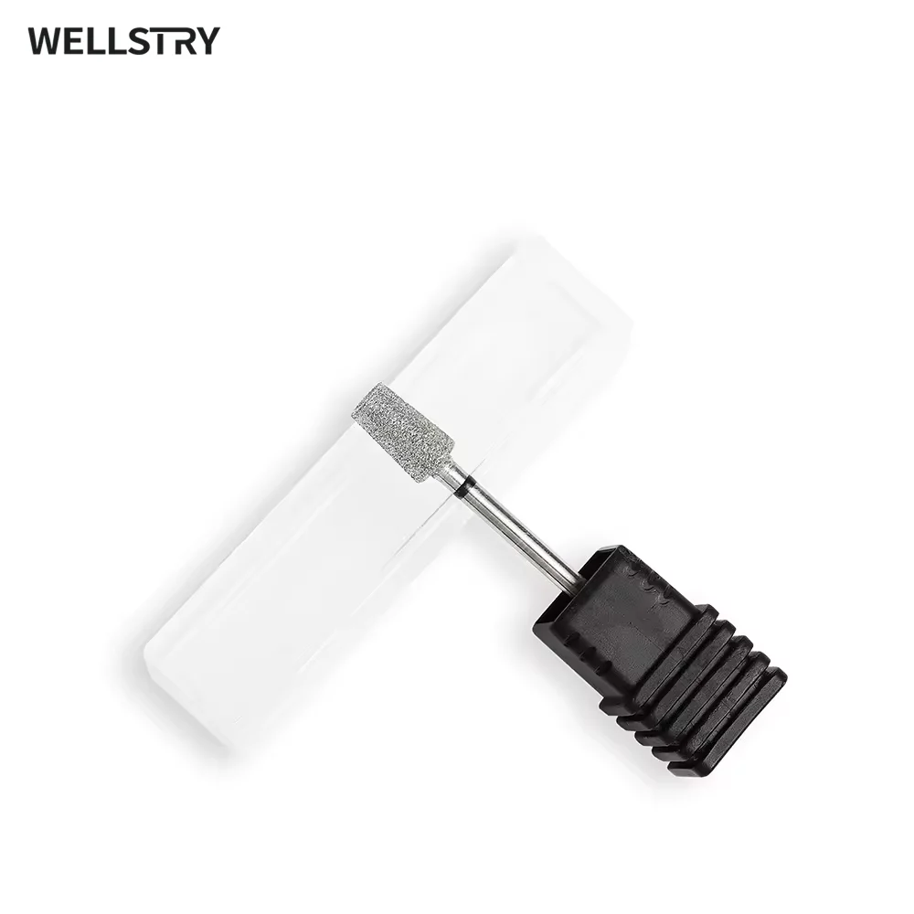 WELLSTRY Cuticle Cleaner Burr Tool Large Tapered Barrel Diamond Nail File Drill Bit for Electric Drill Machine
