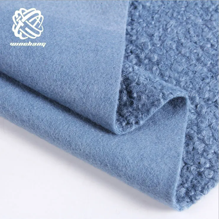 Lamb Wool Fabric Supplier Double Side Soft Wool blend fabric For Ladies Garments Industry Lamb wool Imitation of cashmere